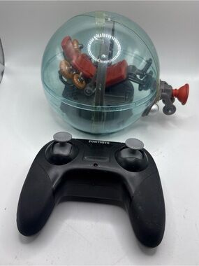 Fortnite Black Wireless Controller with Aqua Translucent Capsule Accessory